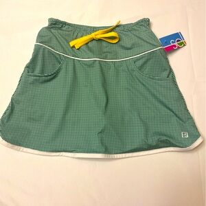 NWT - SET Athleisure Tiffany Skort in Augusta Green Mini-Gingham
